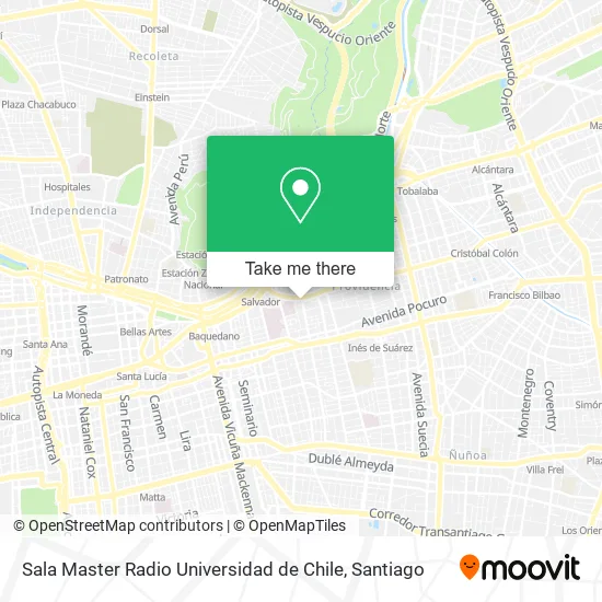 Sala Master Radio Universidad de Chile map