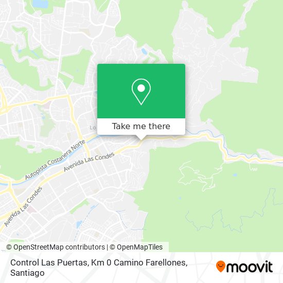 Control Las Puertas, Km 0 Camino Farellones map