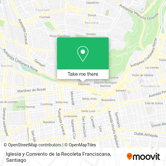 Iglesia y Convento de la Recoleta Franciscana map