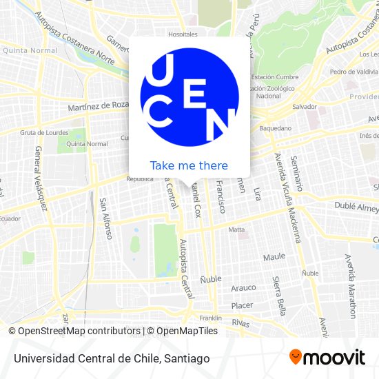 Mapa de Universidad Central de Chile