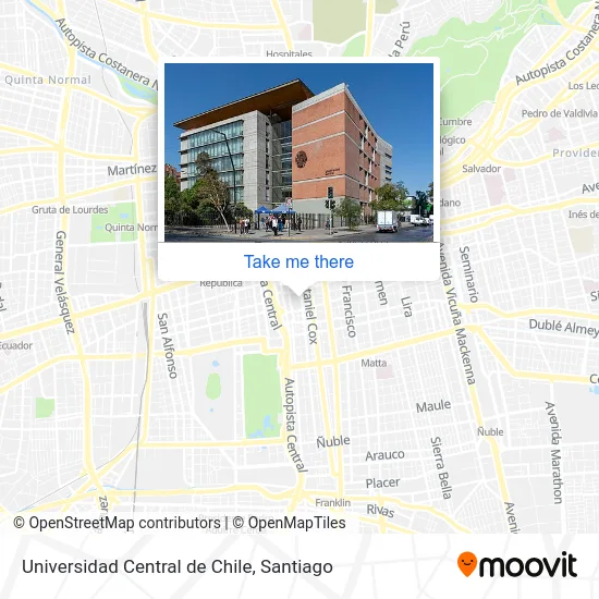 Universidad Central de Chile map