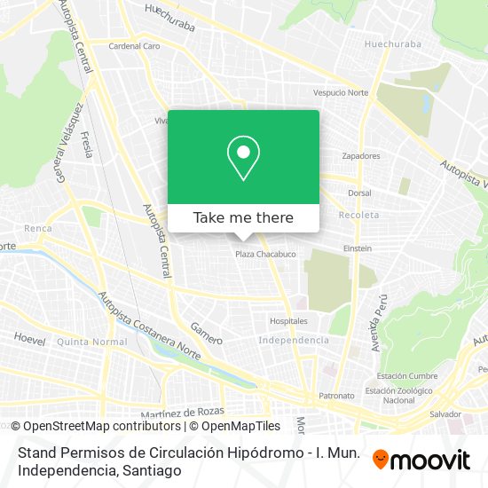 Stand Permisos de Circulación Hipódromo - I. Mun. Independencia map
