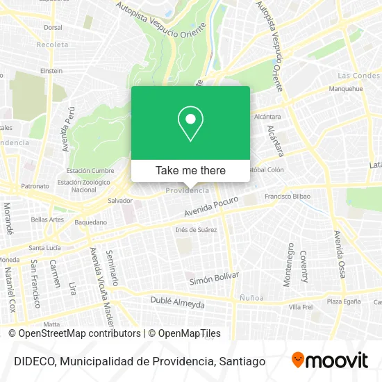 DIDECO, Municipalidad de Providencia map
