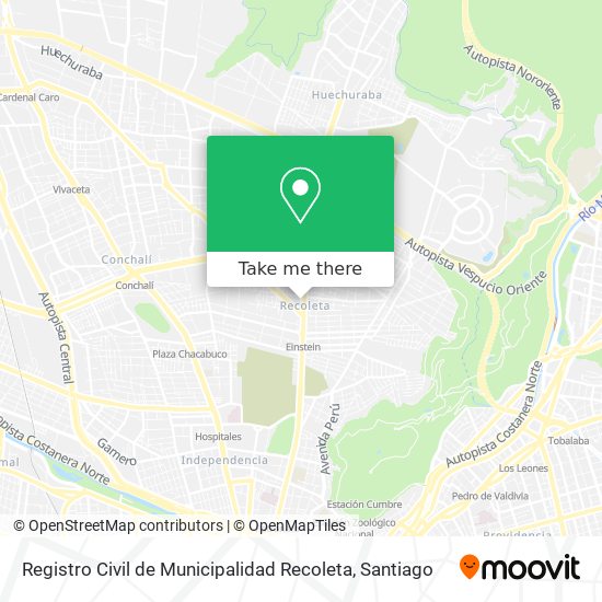 Registro Civil de Municipalidad Recoleta map