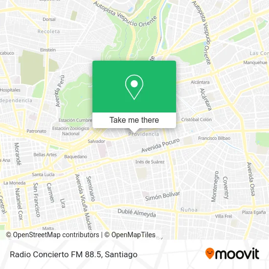 Mapa de Radio Concierto FM 88.5