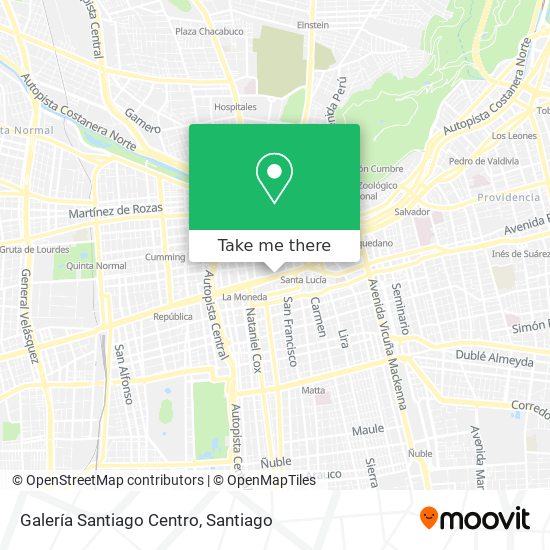 Mapa de Galería Santiago Centro