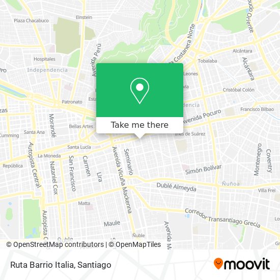 Ruta Barrio Italia map