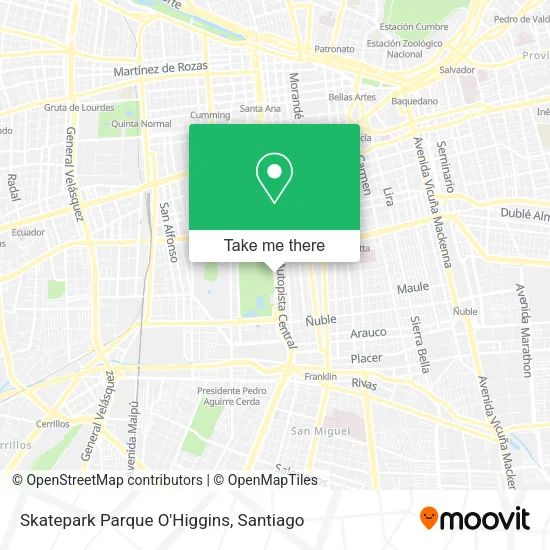Skatepark Parque O'Higgins map