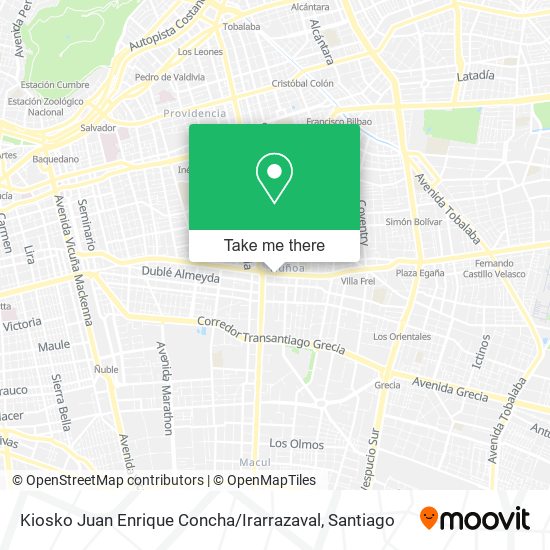 Mapa de Kiosko Juan Enrique Concha / Irarrazaval