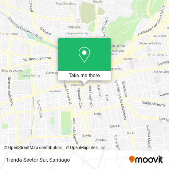 Tienda Sector Sur map