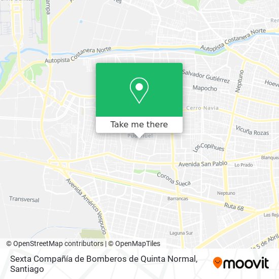 Sexta Compañía de Bomberos de Quinta Normal map