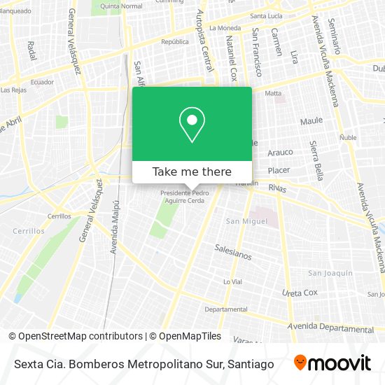 Sexta Cia. Bomberos Metropolitano Sur map