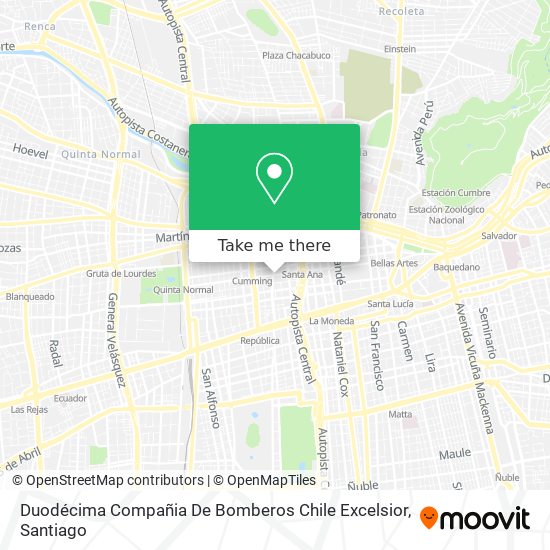 Mapa de Duodécima Compañia De Bomberos   Chile Excelsior
