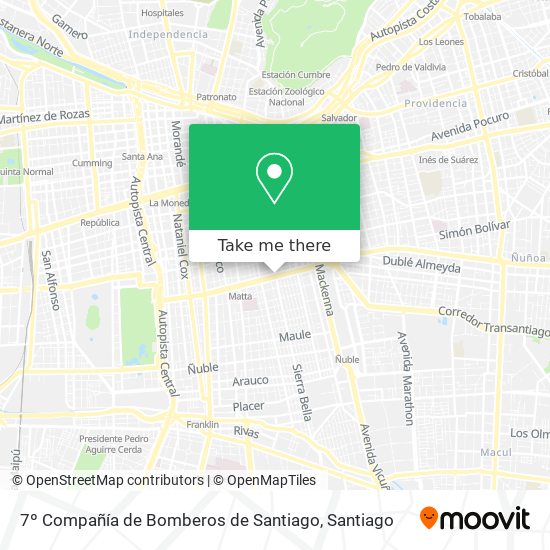 Mapa de 7º Compañía de Bomberos de Santiago