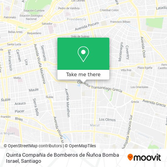 Quinta Compañía de Bomberos de Ñuñoa  Bomba Israel map