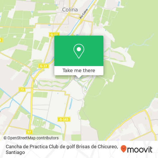 Cancha de Practica Club de golf Brisas de Chicureo map