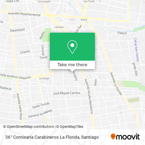 36° Comisaría Carabineros La Florida map