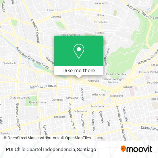 PDI Chile Cuartel Independencia map