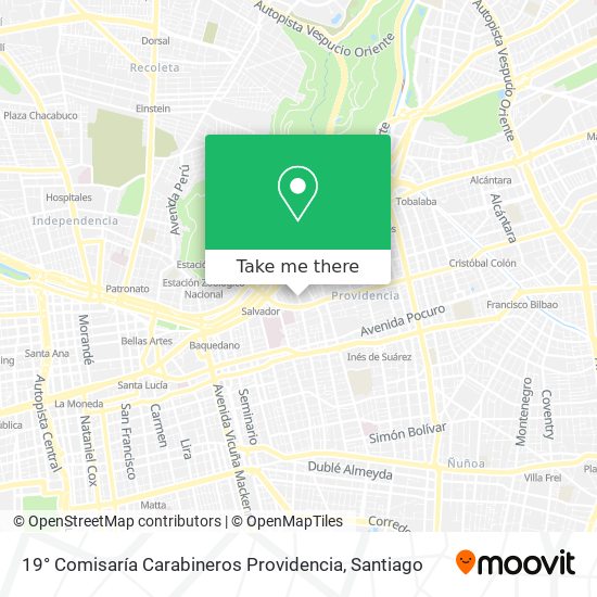 Mapa de 19° Comisaría Carabineros Providencia