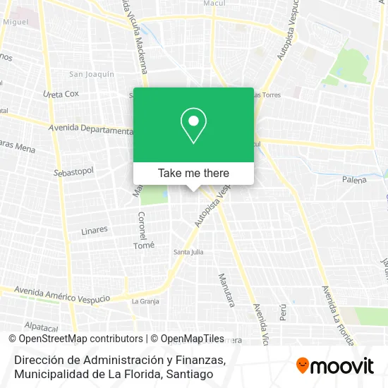 Dirección de Administración y Finanzas, Municipalidad de La Florida map