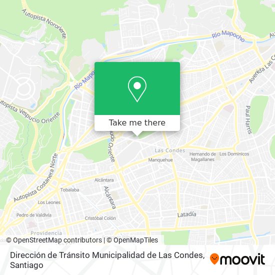 Dirección de Tránsito Municipalidad de Las Condes map