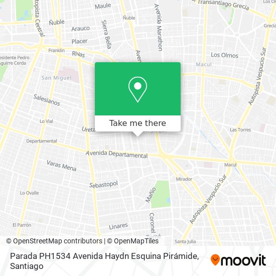 Mapa de Parada PH1534 Avenida Haydn Esquina Pirámide