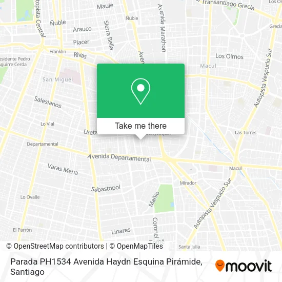 Parada PH1534 Avenida Haydn Esquina Pirámide map