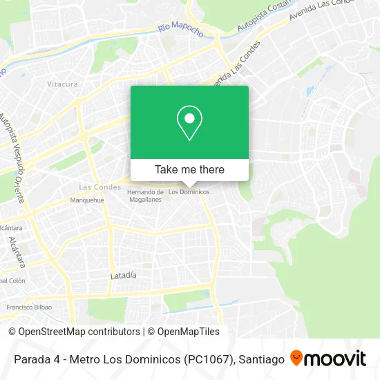 Parada 4 - Metro Los Dominicos (PC1067) map