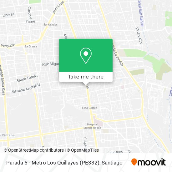 Mapa de Parada 5 - Metro Los Quillayes (PE332)