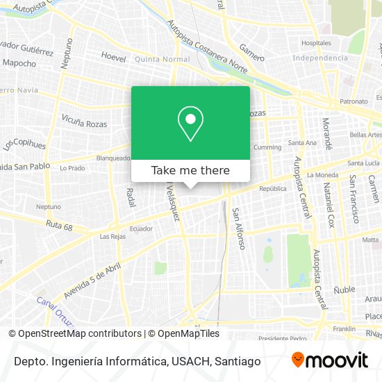 Depto. Ingeniería Informática, USACH map