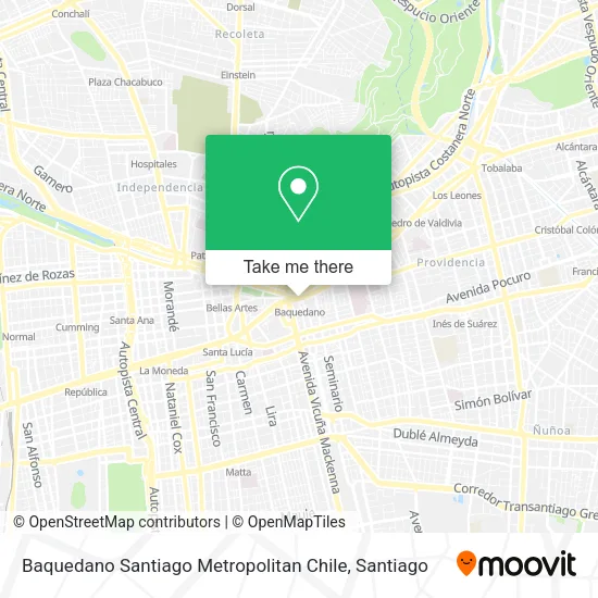 Baquedano Santiago Metropolitan Chile map