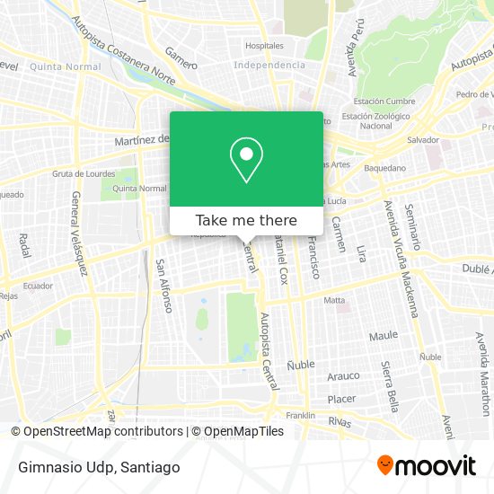 Gimnasio Udp map