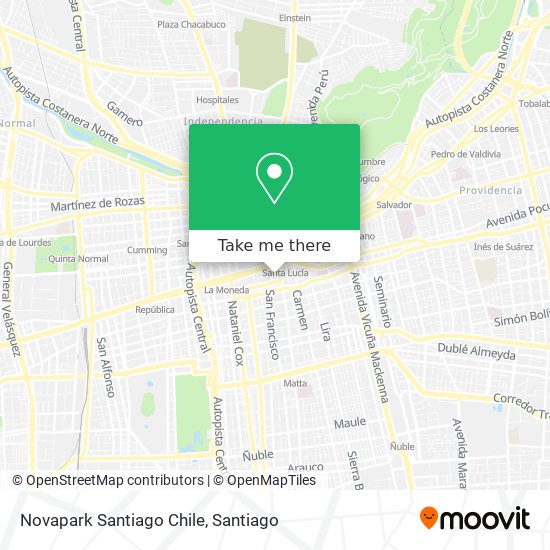 Novapark Santiago Chile map