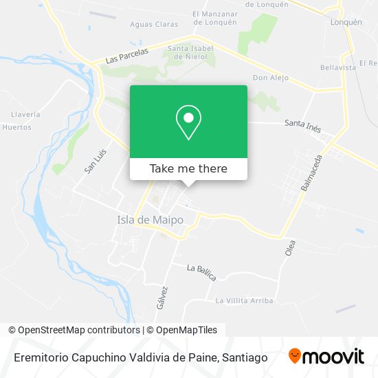 Eremitorio Capuchino Valdivia de Paine map