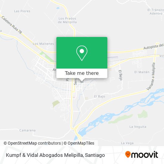 Mapa de Kumpf & Vidal Abogados Melipilla