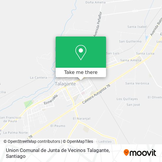 Union Comunal de Junta de Vecinos Talagante map