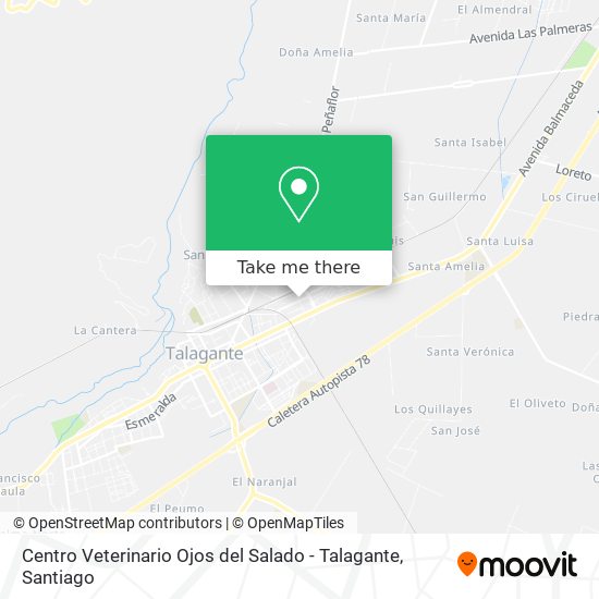 Mapa de Centro Veterinario Ojos del Salado - Talagante