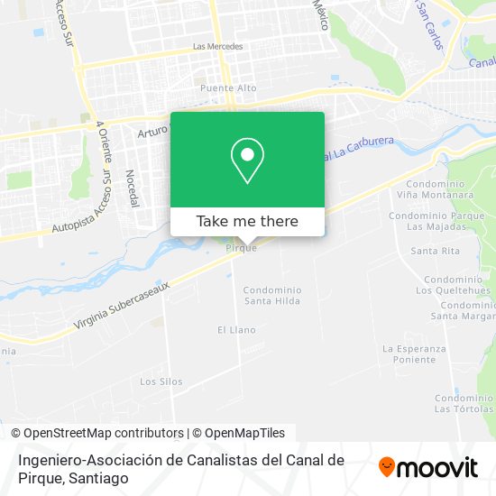 Ingeniero-Asociación de Canalistas del Canal de Pirque map