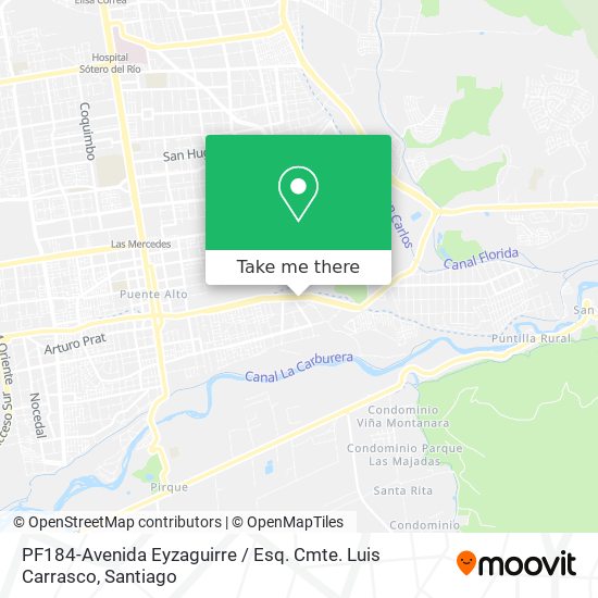 Mapa de PF184-Avenida Eyzaguirre / Esq. Cmte. Luis Carrasco