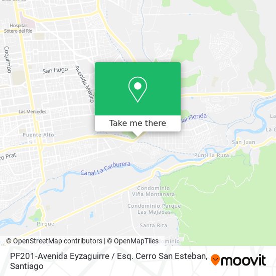 PF201-Avenida Eyzaguirre / Esq. Cerro San Esteban map