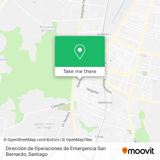 Mapa de Dirección de Operaciones de Emergencia San Bernardo