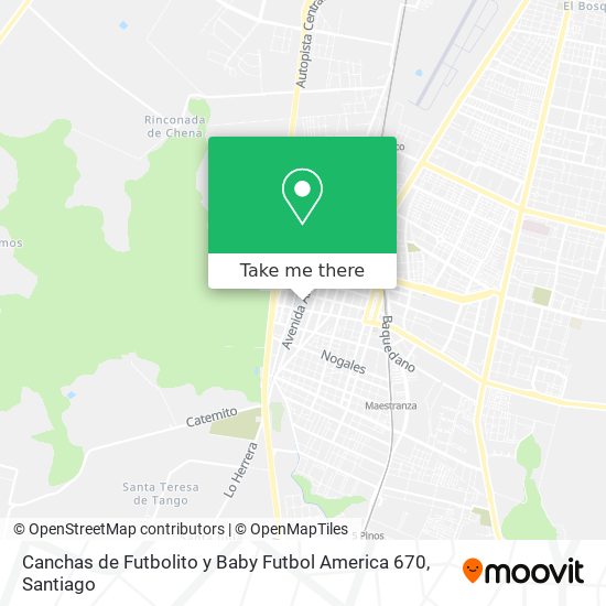 Canchas de Futbolito y Baby Futbol America 670 map