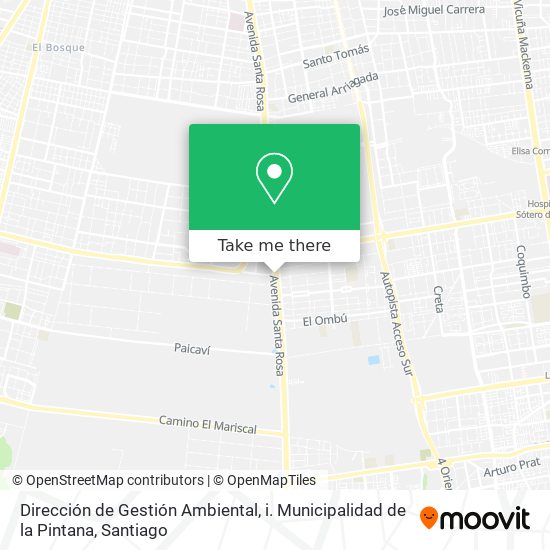 Dirección de Gestión Ambiental, i. Municipalidad de la Pintana map