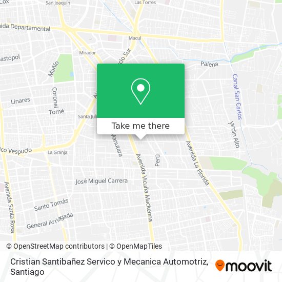 Mapa de Cristian Santibañez Servico y Mecanica Automotriz