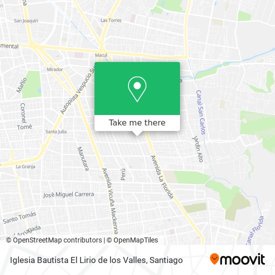 Mapa de Iglesia Bautista El Lirio de los Valles