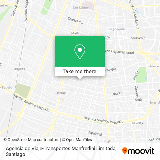 Mapa de Agencia de Viaje-Transportes Manfredini Limitada