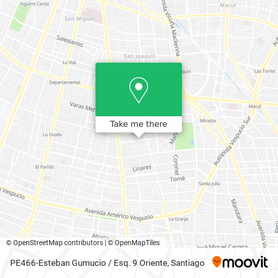 PE466-Esteban Gumucio / Esq. 9 Oriente map