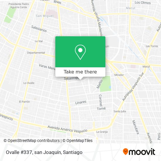 Ovalle #337, san Joaquín map