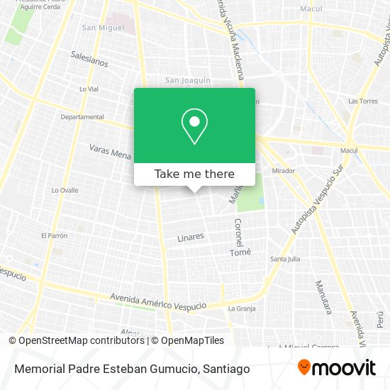 Mapa de Memorial Padre Esteban Gumucio