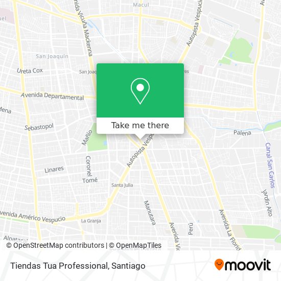 Tiendas Tua Professional map